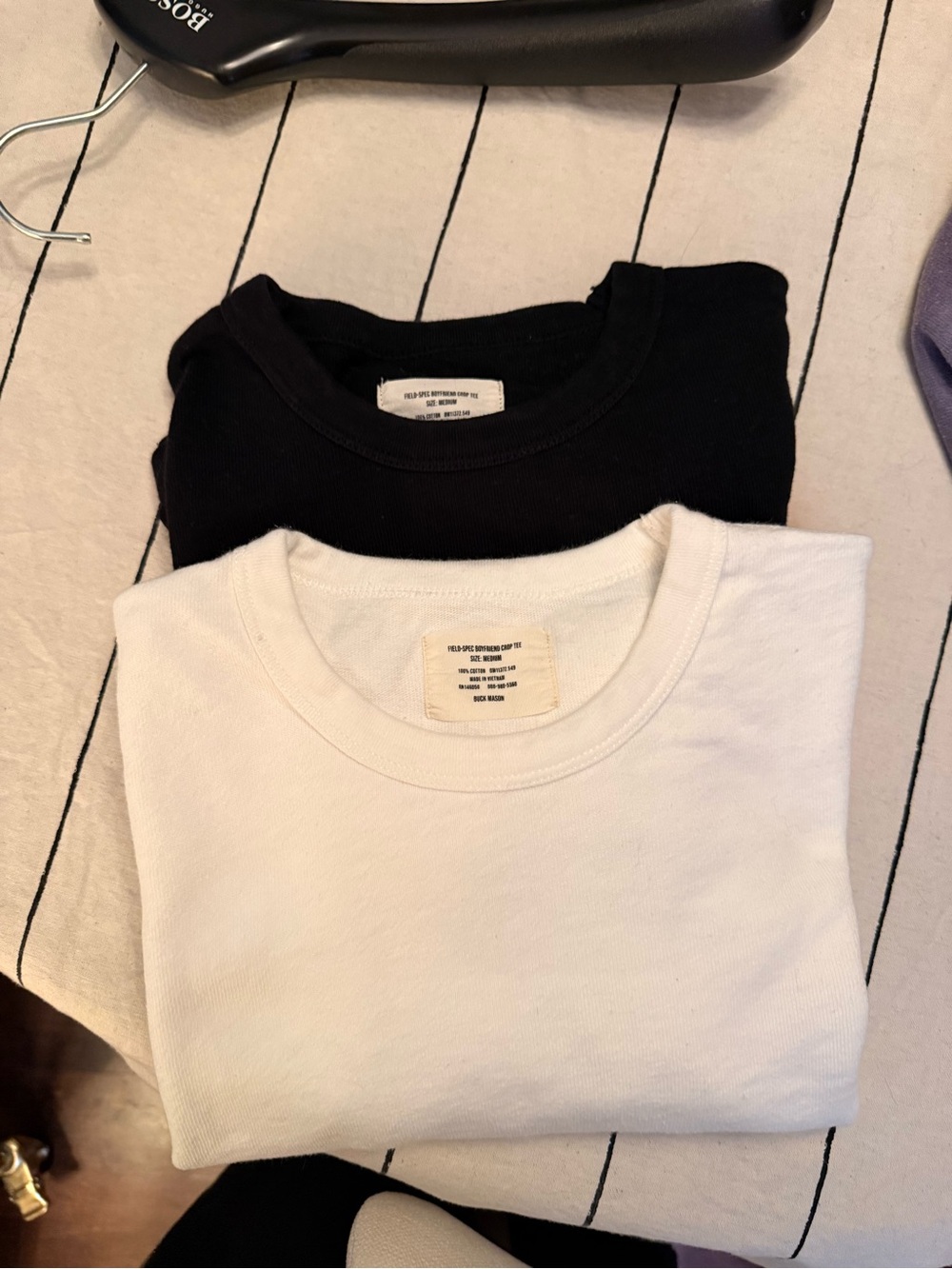 Buck Mason Boyfriend T-shirt, 2 Pack (black, and white in the Pima Cotton)
